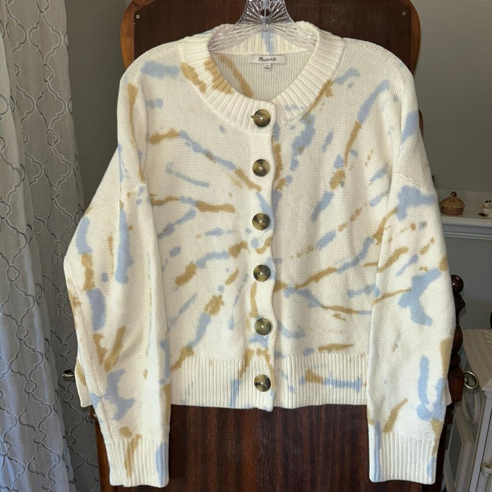 Madewell Tie Dye Broadway Cardigan Knit Medium buttons